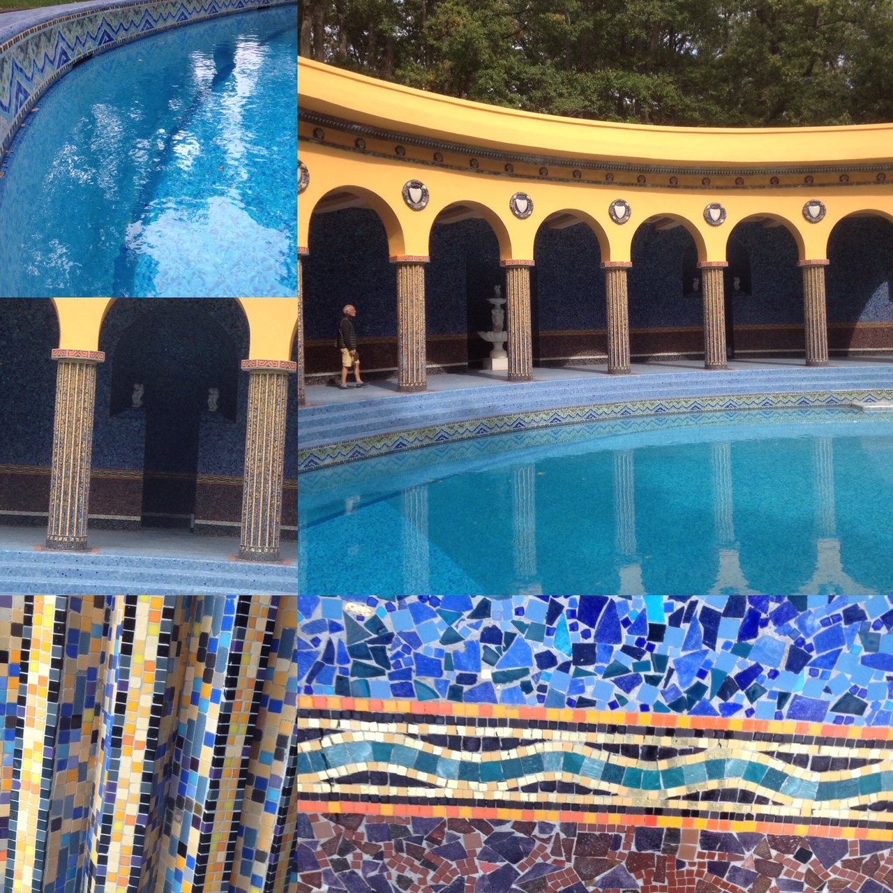 mosaïque piscine art déco odorico