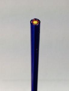 Millefiori bleu cobalt fleur rouge tige de verre pour mosaïque diamètre de 4 à 6 mm 30 cm