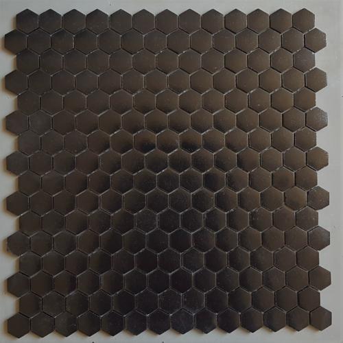 Noir uni hexagone mosaïque émaux satiné mat  par 1M²
